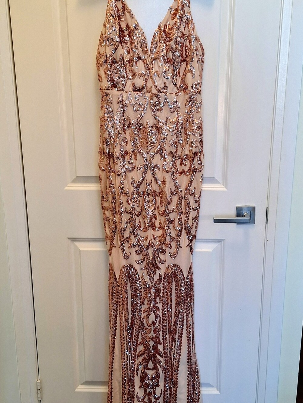 Gorgeous Copper/Nude Lined Sequin Dress